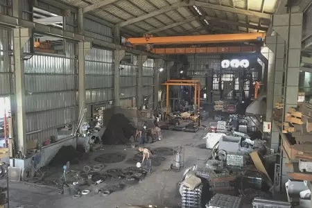 Alum sand casting foundry works.